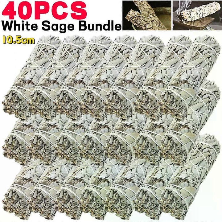 Set 40 betisoare de salvie alba naturala pentru purificare, 10.5cm