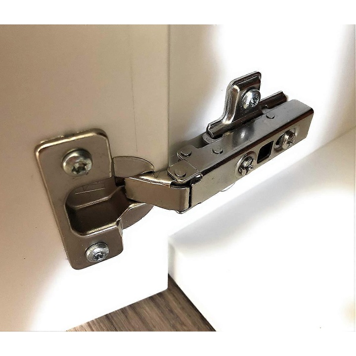 Készlet 2 zsanérral és 8 csavarral, 35 mm, 110°-os nyitás, csillapított záródás