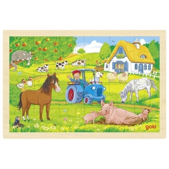 Goki Puzzle, Farma, 24 darab, oktató, fa