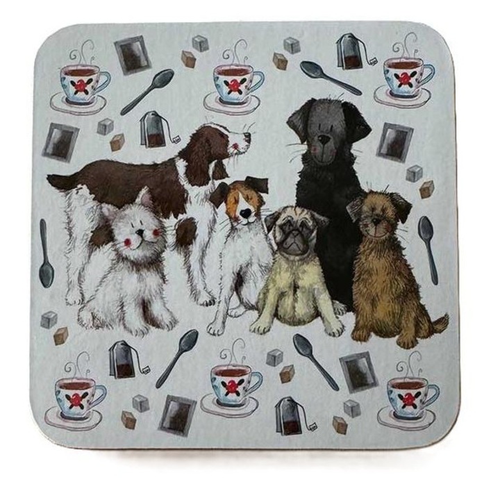Alex Clark poháralátét, C247 modell, kutyás és teás dizájn, 10x10cm
