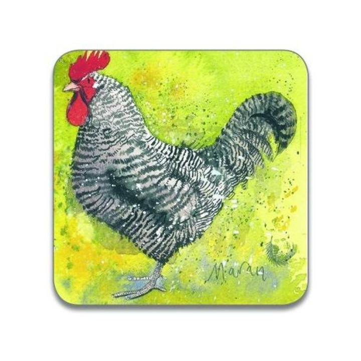 Alex Clark poháralátét, C82 Kura Marans modell, egyedi design, 10x10cm