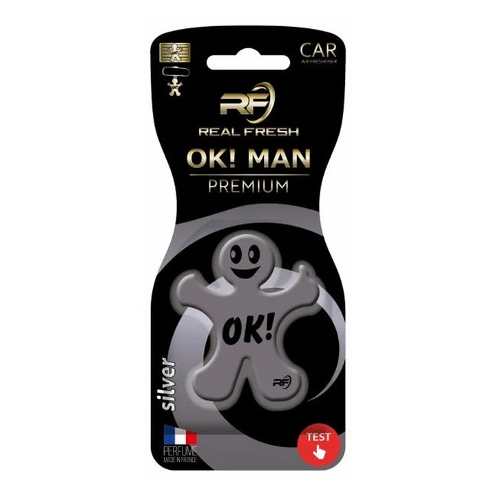Autóillatosító RF, OK-MAN PREMIUM, polimer, ezüst