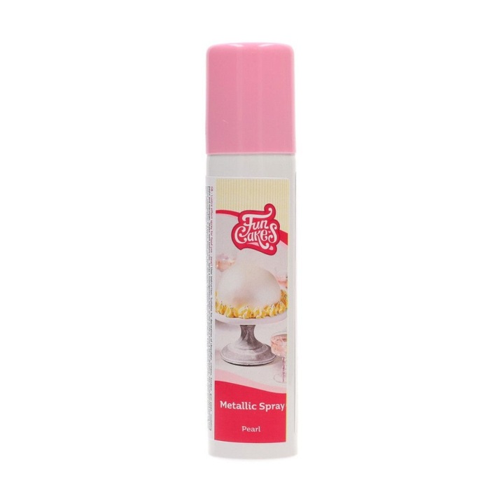 FunCakes metál színű spray, gyöngyházfehér, 100 ml