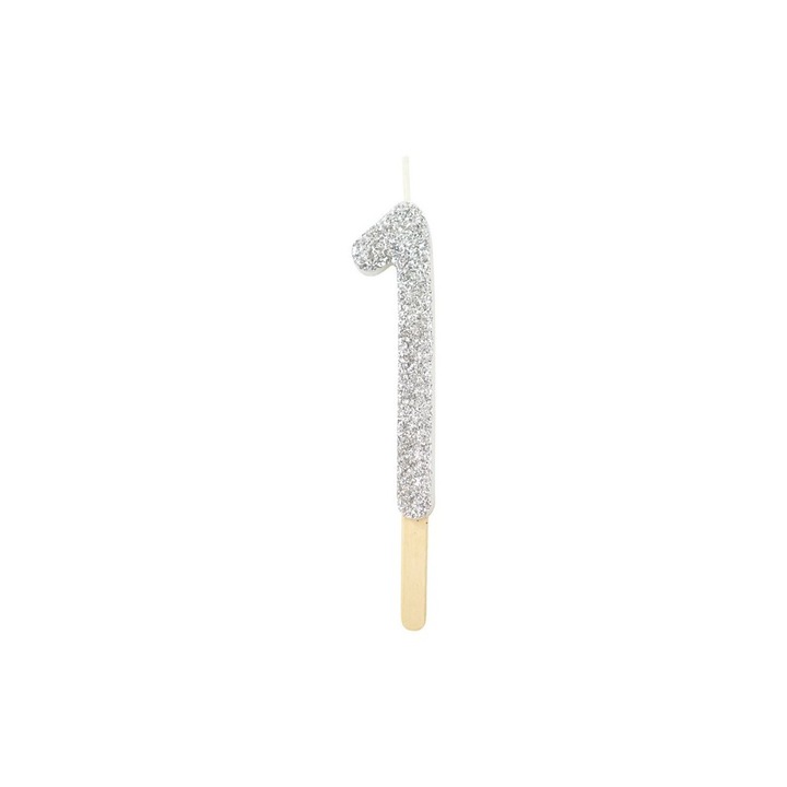 PME glitter gyertya, ezüst, 1