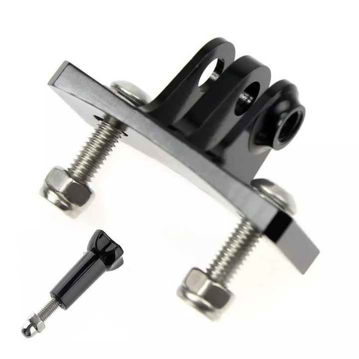 Фиксирана стойка за слушалки, алуминий, черна, универсална, 5x5см