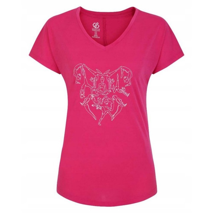 Tricou sport dama Dare2b Calm, roz, material lyocell si poliester, antibacterian, XS INTL