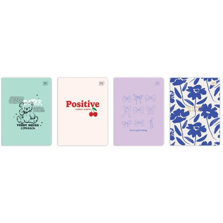 Caiete A5, INTERDRUK, 60 file, 70g, mix fete, set 10 bucati