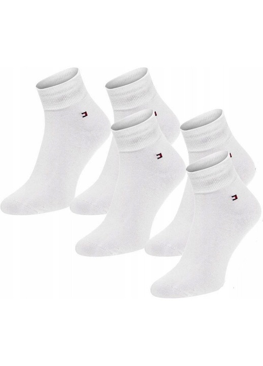 Sosete barbati, Tommy Hilfiger, set 5 perechi, alb, 39-42 EU