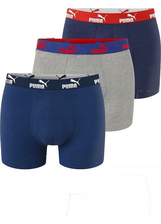 Boxeri PUMA Limited Statement Edition, set 3 bucati, multicolor, bumbac, elastan, S INTL