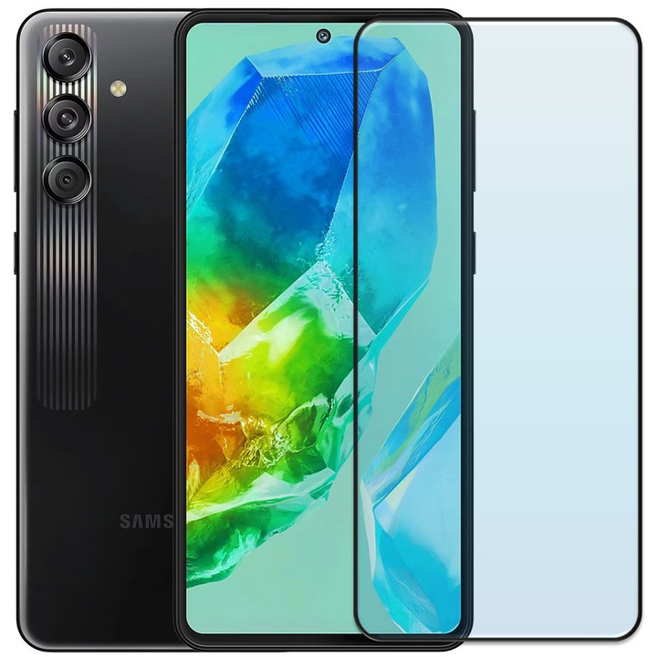 Folie din sticla securizata pentru Samsung Galaxy M55s, HAMSTERBOX Glass Shield, Protectie completa ecran, Full face, Aplicare rapida, Case Friendly, Transparenta
