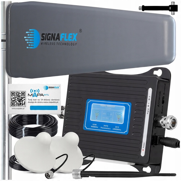 Set amplificator GSM/4G LTE LCD3000, antena directionala T2 23 dBi, 2 antene interne 8 dBi, 25m cablu, negru