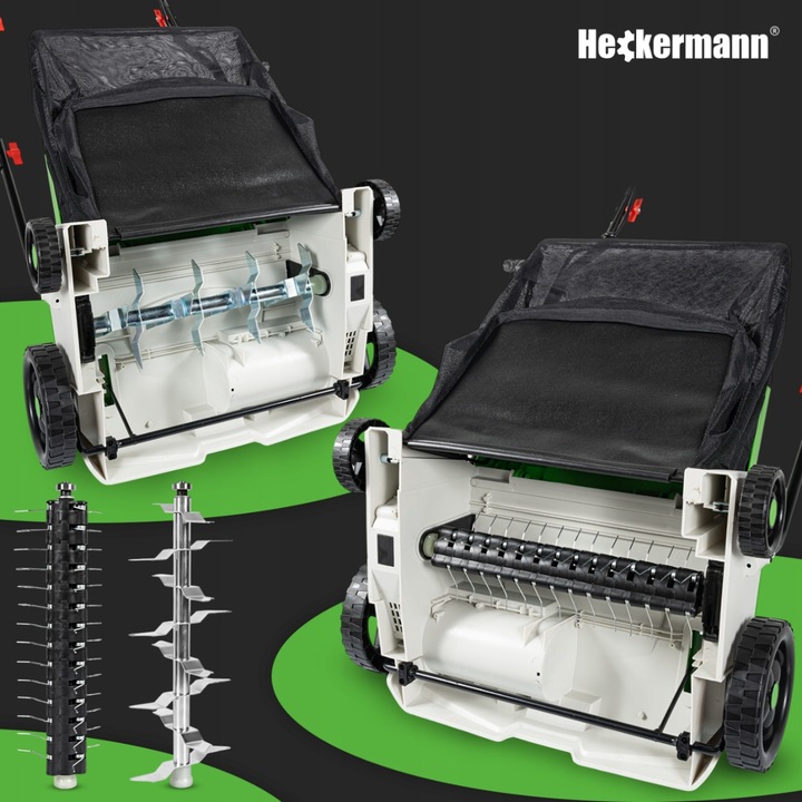 Аератор за вертикулатор 2в1 Heckermann AMWA40, 40V, 480W, 36см, 35л, пълен комплект