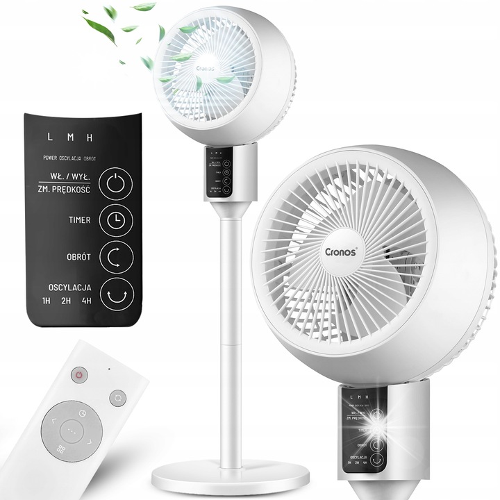 Ventilator Cronos BD-61D-A, 3D, alb, 45W, cu telecomanda