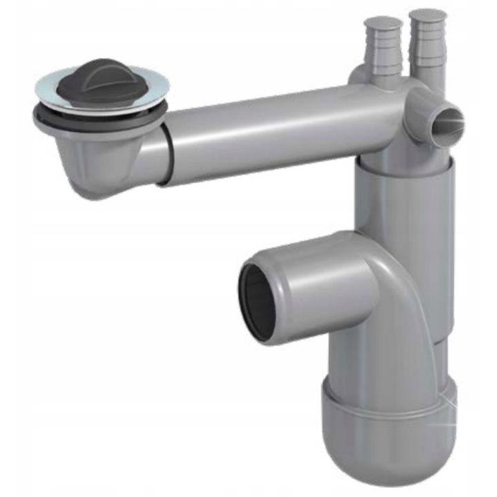 Сифон за мивка Prevex Flexloc, PVC, 50мм, с изход за перална машина