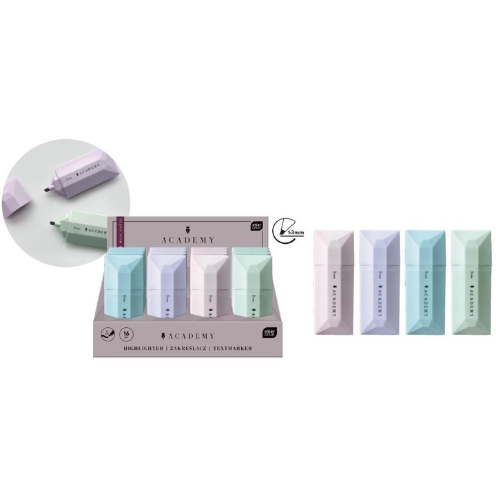 Комплект маркери ИНТЕРДРУК, 16 броя, многоцветни