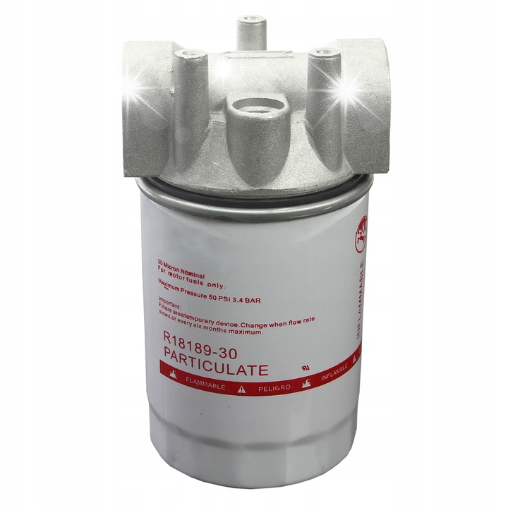 Горивен филтър за помпа, Mar-Pol, с 2 месингови конектора 25 мм, 30 микрона, 3,4 бара