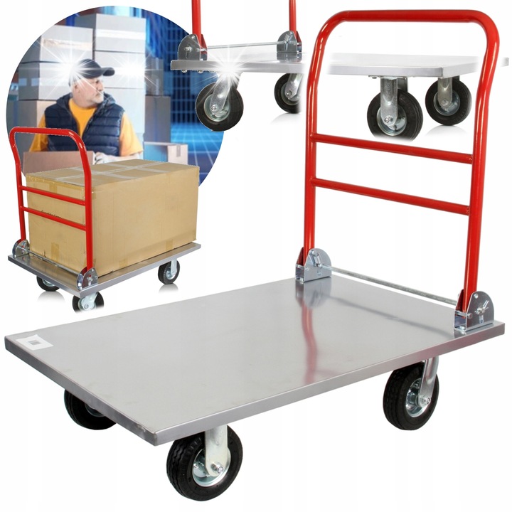 Сгъваема транспортна платформа Mar-Pol, 500кг, 4 колела, компактни размери