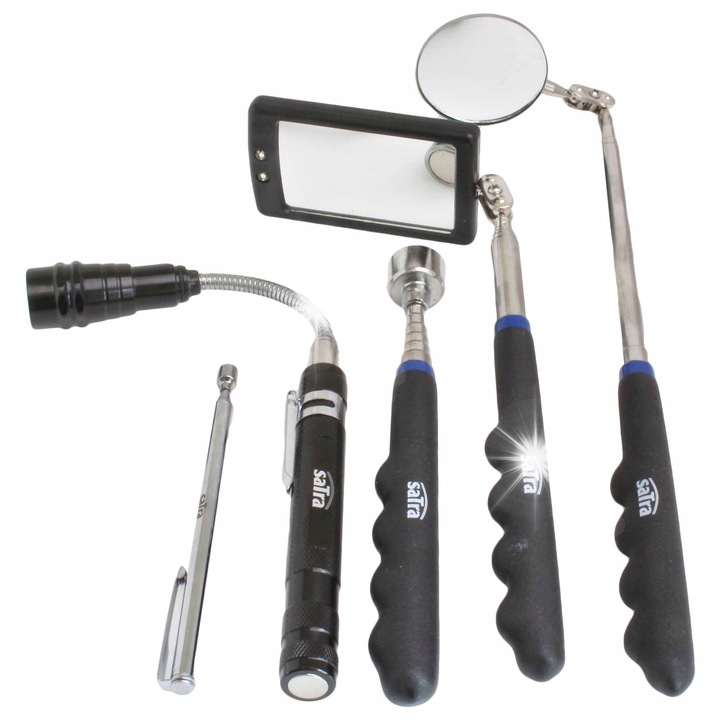 Комплект за инспекция и магнитно налягане, Satra, ергономичен, 360°, от неръждаема стомана/PVC