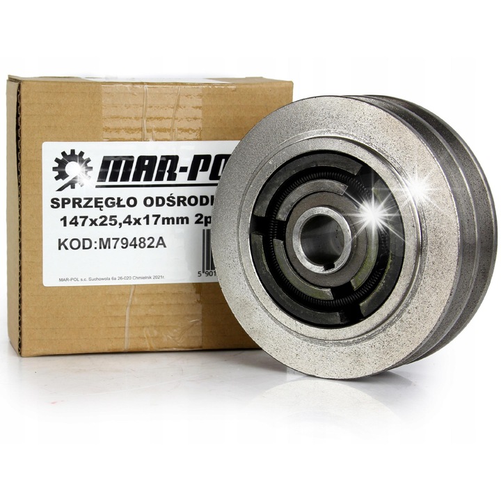 Imbinare centrifuga Mar-Pol, 147x25,4x17mm, 2 curele, pentru utilaje de compactare
