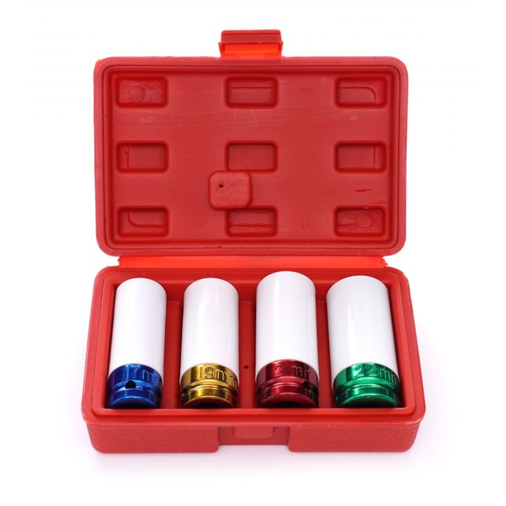 Комплект ударни вложки за алуминиеви джанти 17-22 мм, Kraft&Dele, 4 части, 1/2"