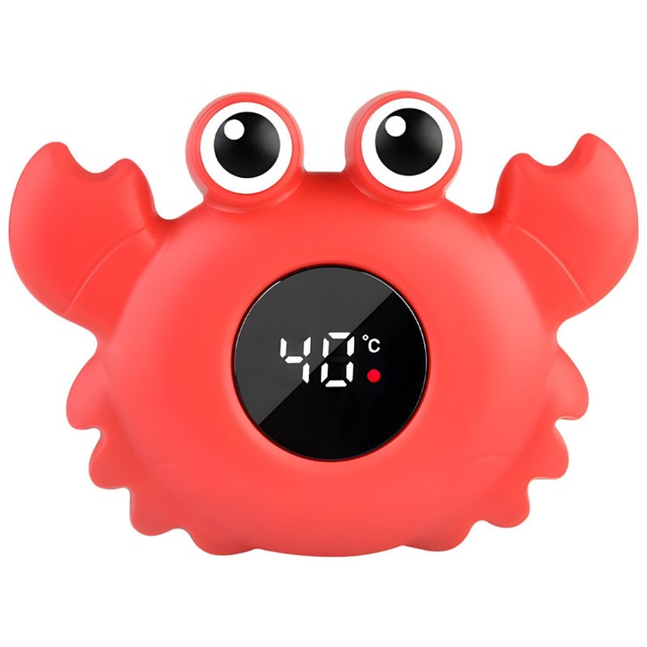 Термометър за баня плаващ Червен рак, водоустойчив IPX7, 13x9x5см