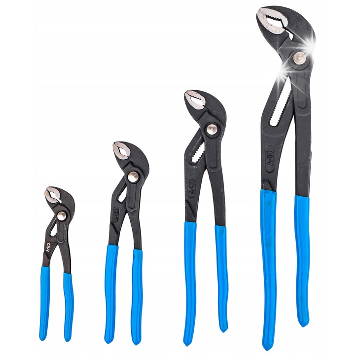 Комплект регулируеми клещи Geko, 175x250x300x400mm, от CrV стомана, с противоплъзгаща дръжка