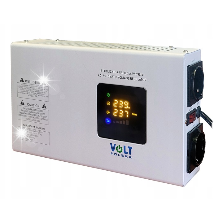 Стабилизатор на напрежение AVR 2000VA, 8%, тънък, VOLT POLSKA