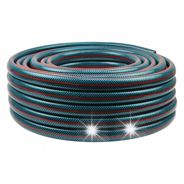 Маркуч за градина Geko 3/4" 30м, комплект за напояване 4 части, ролка с височина 720мм, устойчив на UV