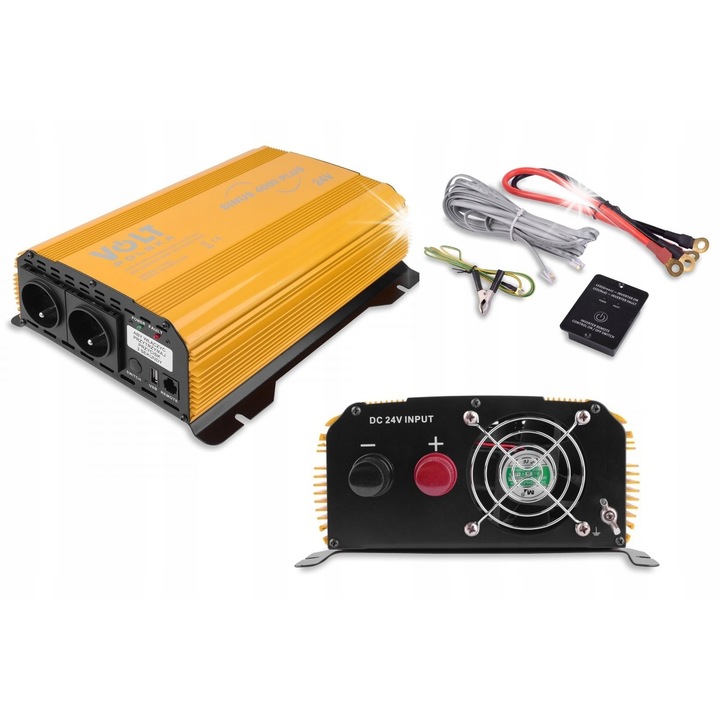 Инвертор за кола Volt 24V 230V 4000W синусоидален, с контролен панел, множество защити