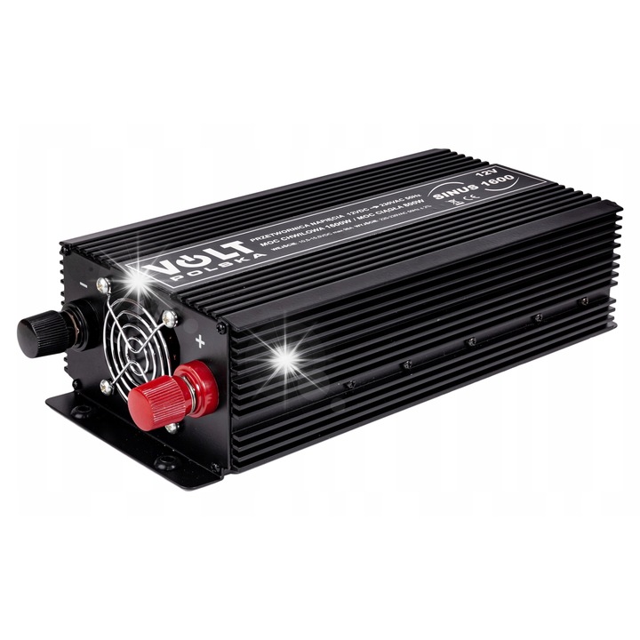 Volt Polska 3SIP160012 1600W, 800W folyamatos, 27,5x13x7,5cm, fekete autós inverter