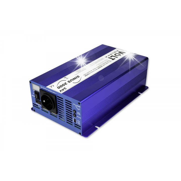 Инвертор за кола VOLT ECO 2000, 24V, 2000VA, 1000W, 31,7x18,6x9см