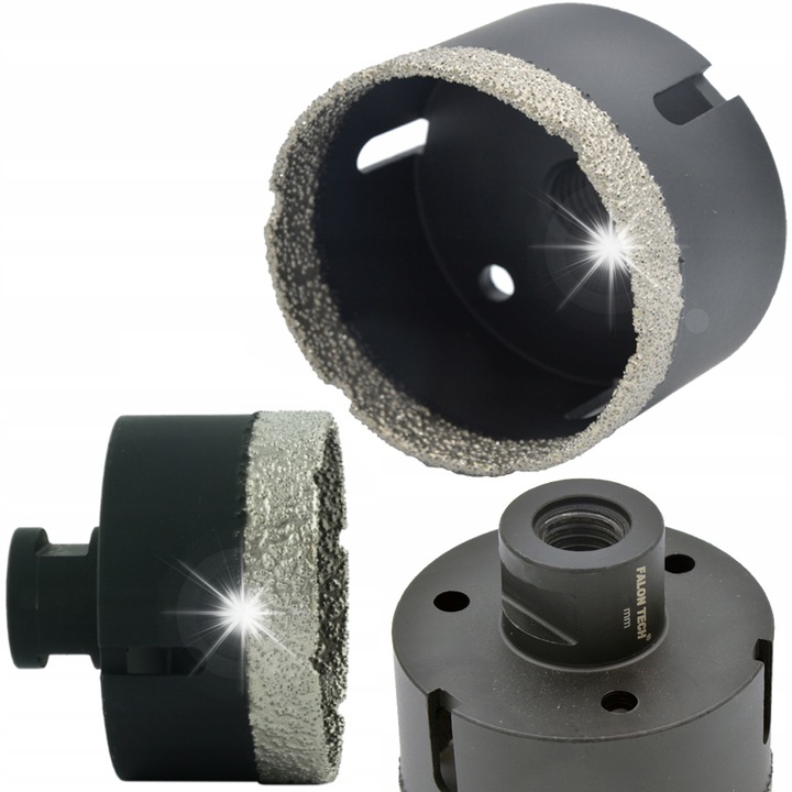Falon-Tech M14 70 mm gyémánt lyukfűrész készlet, csempéhez, gránithoz, márványhoz, kerámiához, természetes kőhöz