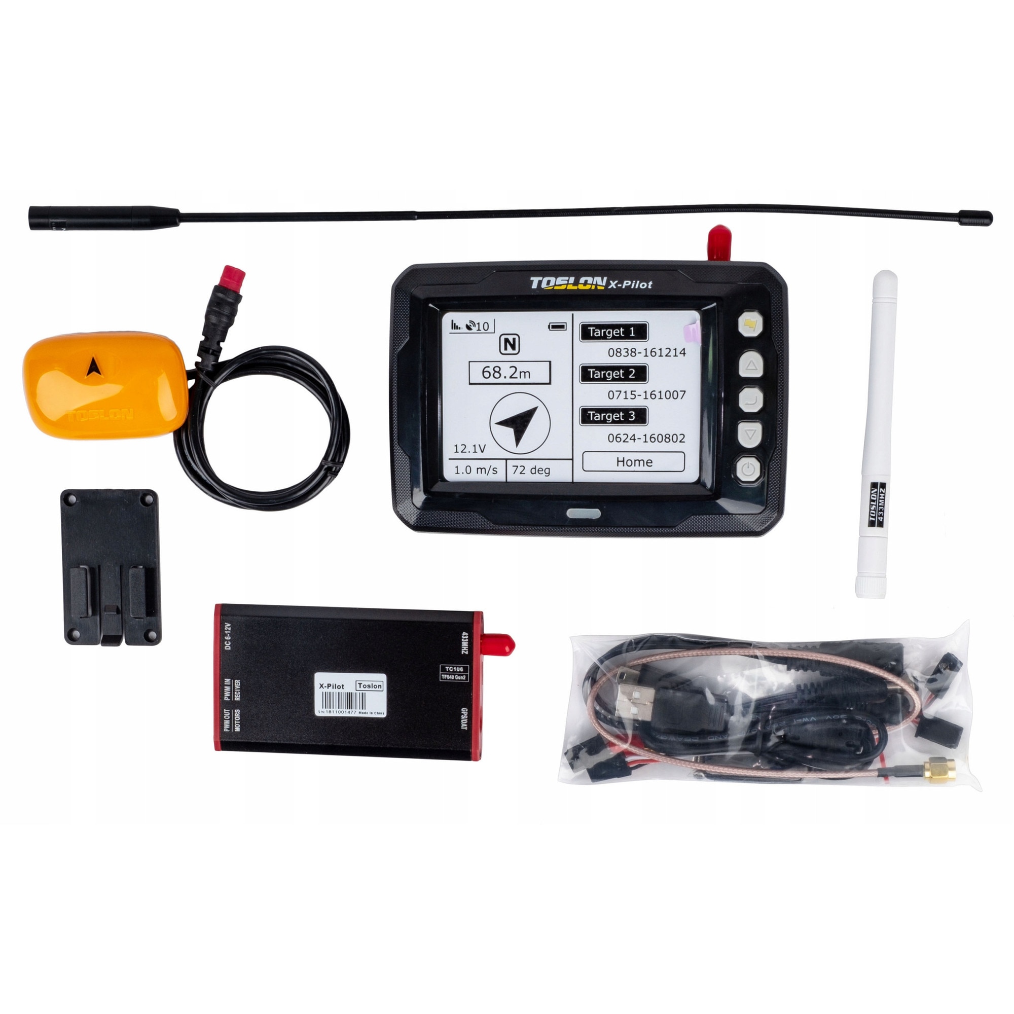 Autopilot GPS Toslon X-Pilot pentru barci de pescuit, 4,3