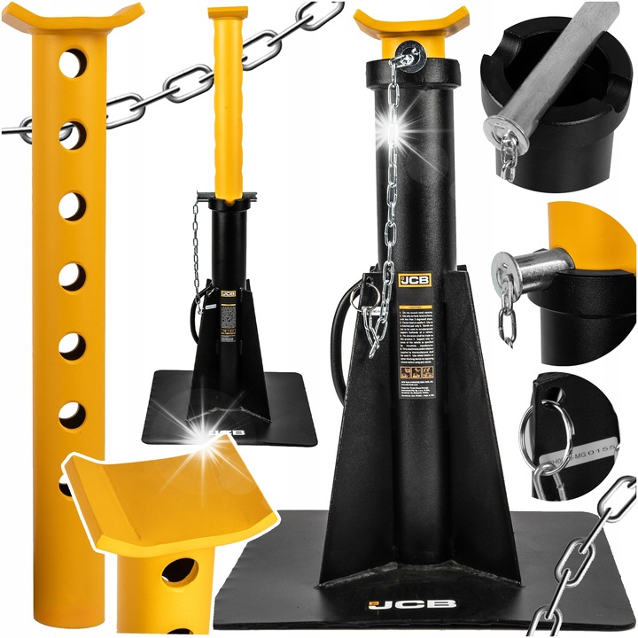 Стойка за работилница JCB, 15 тона, регулируема височина 645-1077 мм, размери 460x460x663 мм, пълен комплект
