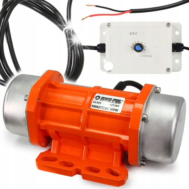 Вибрационен мотор 24V, Mar-Pol, 100W, 2950 rpm, 19x11.1x8.5cm, комплект 1 бр