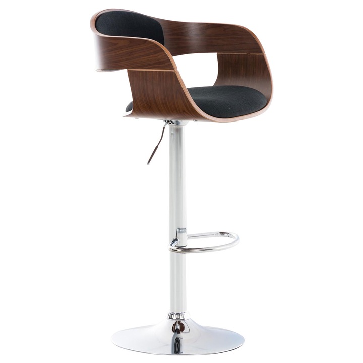 Scaun de bar Kingston C din material textil nuc/negru