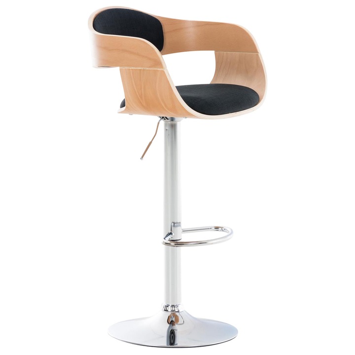 Scaun de bar Kingston C din material textil natural/negru