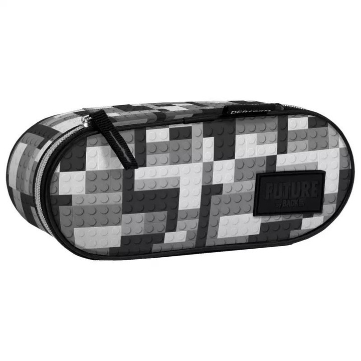 Penar etui Derform BackUP cu 1 fermoar si o clapa interioara - Motiv pixel, P1ADF38