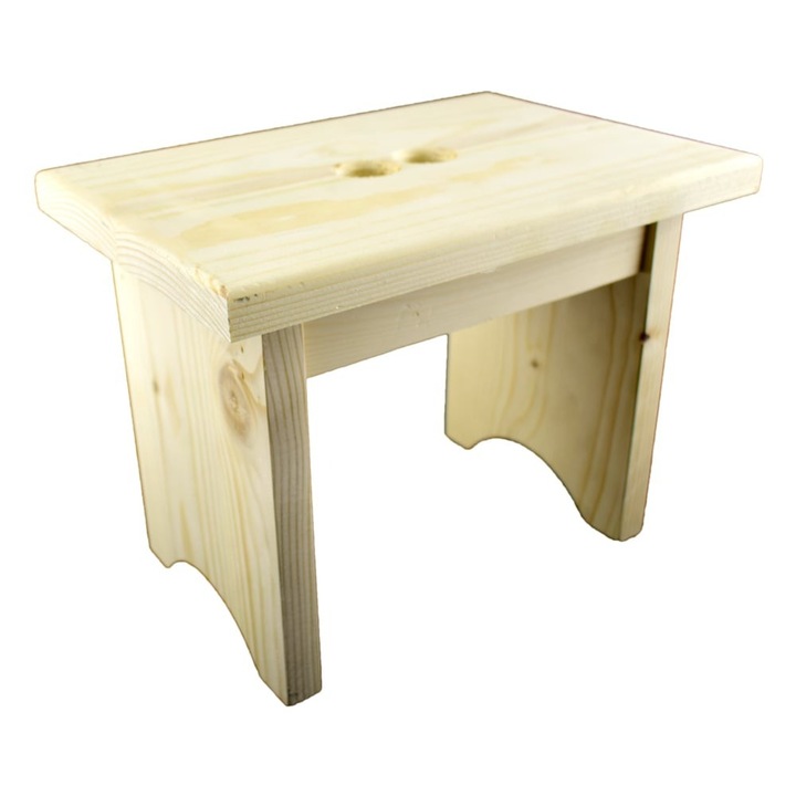 Scaun din lemn natural, 28x19x21 cm, taburet