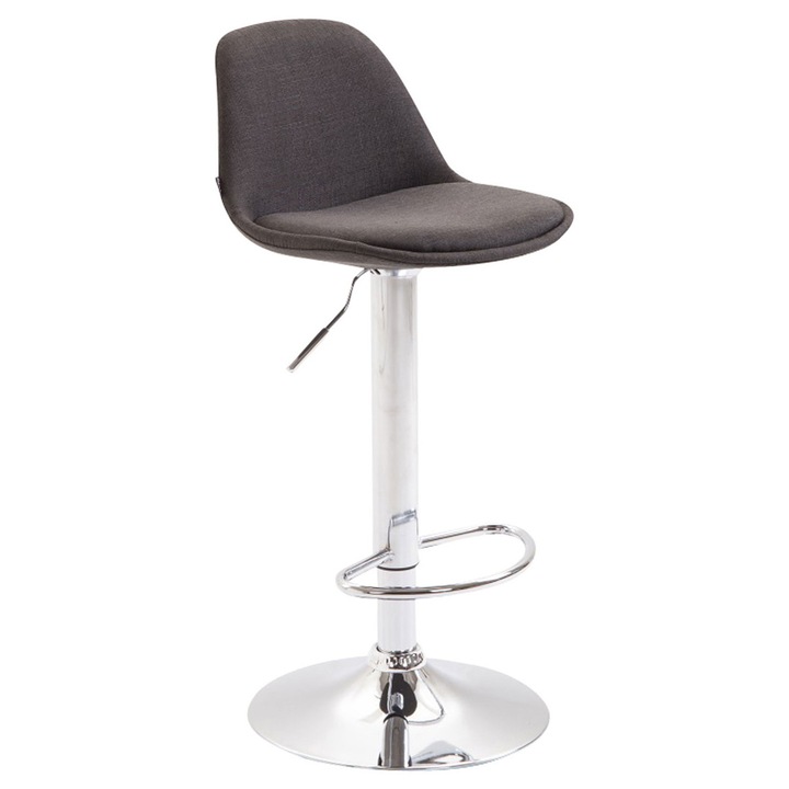 Scaun de bar LMN Kiel, reglabil pe înălțime, gri închis, 39x43cm