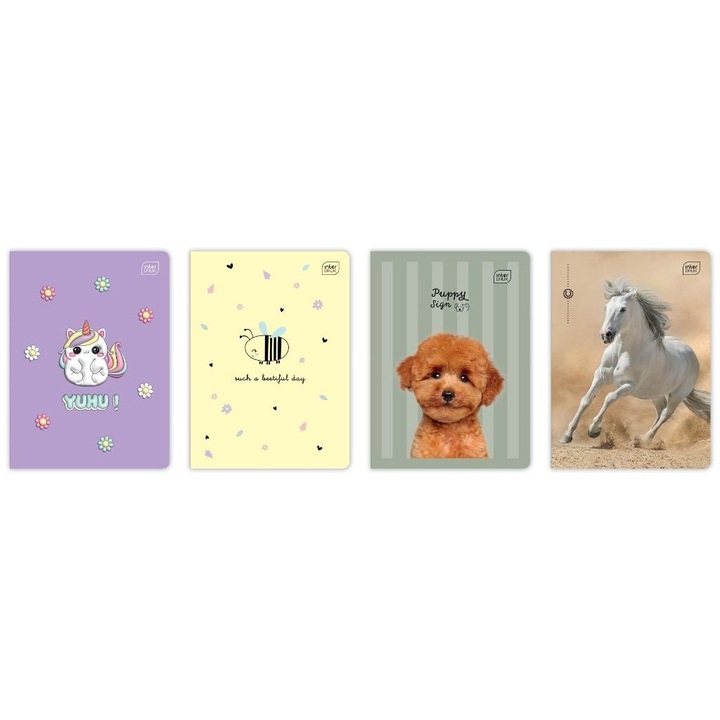 Caiete A5, INTERDRUK, 16K, 70g, mix fete, set 20 bucati