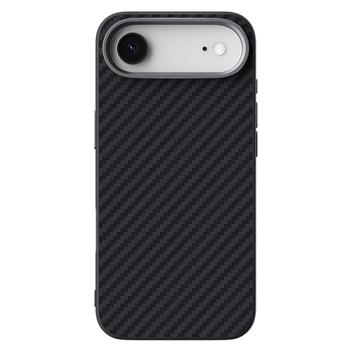 Husa pentru Apple iPhone 17 Air, Material de Tip Kevlar, TPU, Incarcare de tip MagSafe, Rezistent la socuri, Protectie Eficienta, Anti-Alunecare, Ultra-Slim, Anti-Zgarieturi, Foarte Usoara, Negru