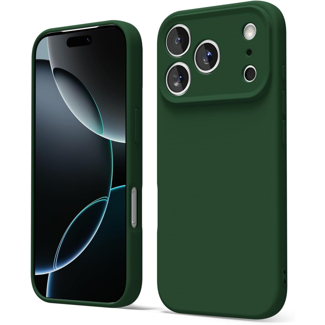 Husa pentru iPhone 17 Pro Max DaDen®, Ultra Slim, Silicon, Calitate Premium, Interior din microfibra, Verde inchis