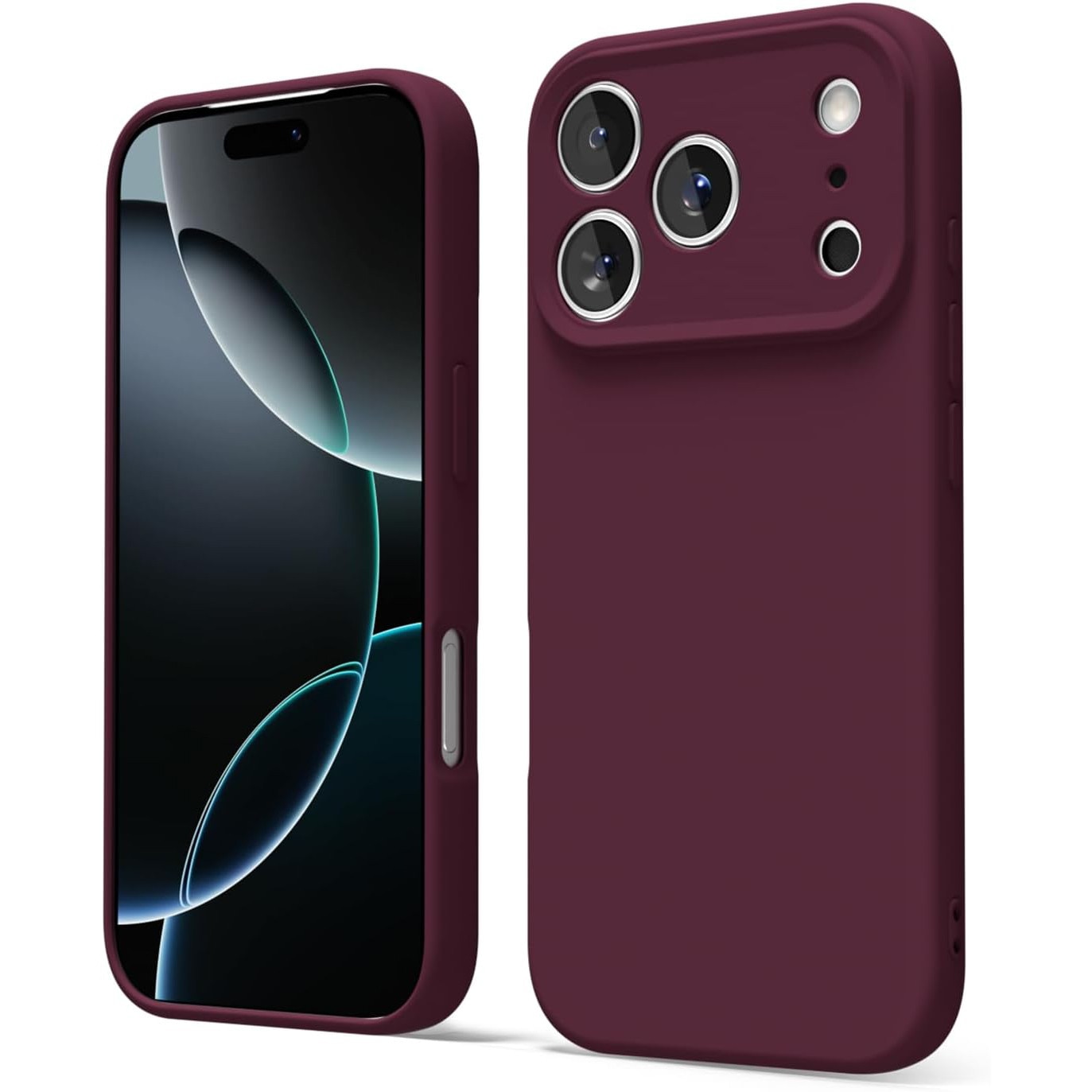 Husa pentru iPhone 17 Pro DaDen®, Ultra Slim, Silicon, Calitate Premium, Interior din microfibra, Visiniu
