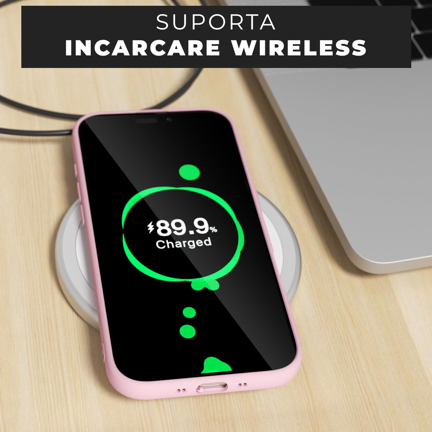 Husa pentru iPhone 17 DaDen®, Ultra Slim, Silicon, Calitate Premium, Interior din microfibra, Roz