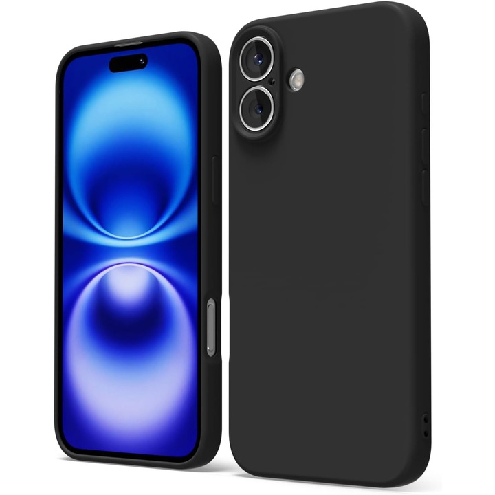 Husa pentru iPhone 17 DaDen®, Ultra Slim, Silicon, Calitate Premium, Interior din microfibra, Negru