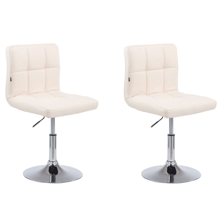 Set de 2 sezlonguri Palma V2 din piele artificiala crema