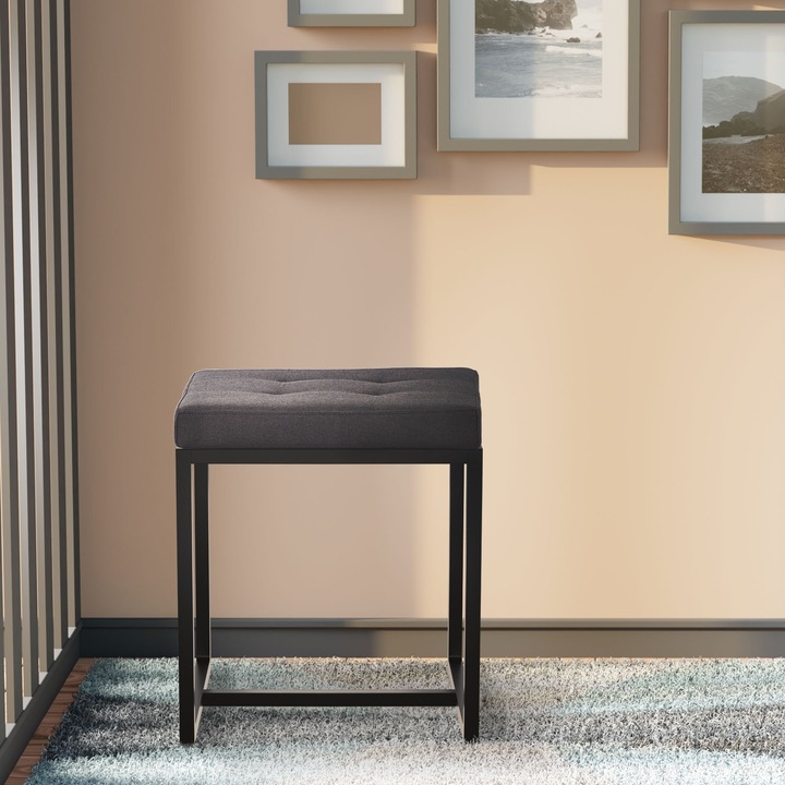 Scaun din material textil Barci B negru