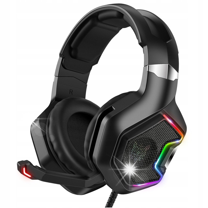 Геймърски слушалки, ONIKUMA, K10 Pro, с микрофон, модерен дизайн, редукция на шума, черни