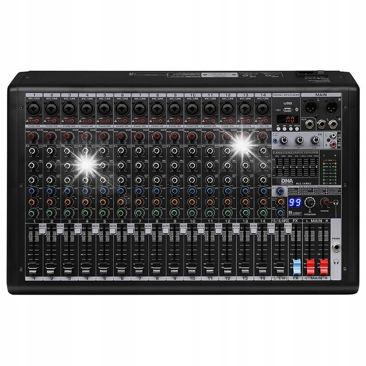 Професионален аудио миксер DNA HLC 14 MK2, 14 канала, USB, Bluetooth, 54x35,5x8,7см